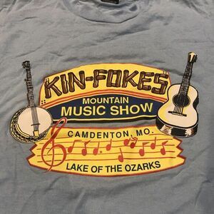 Kin-Folks Lake of the‎ Ozarks  Single Stitch T-shirt Mountain Music Show Med USA